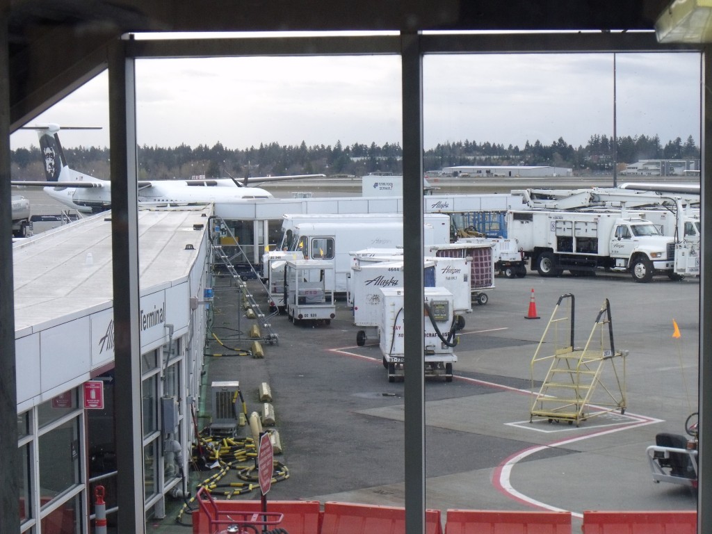 Seattle airport viewing the tarmac from terminal c